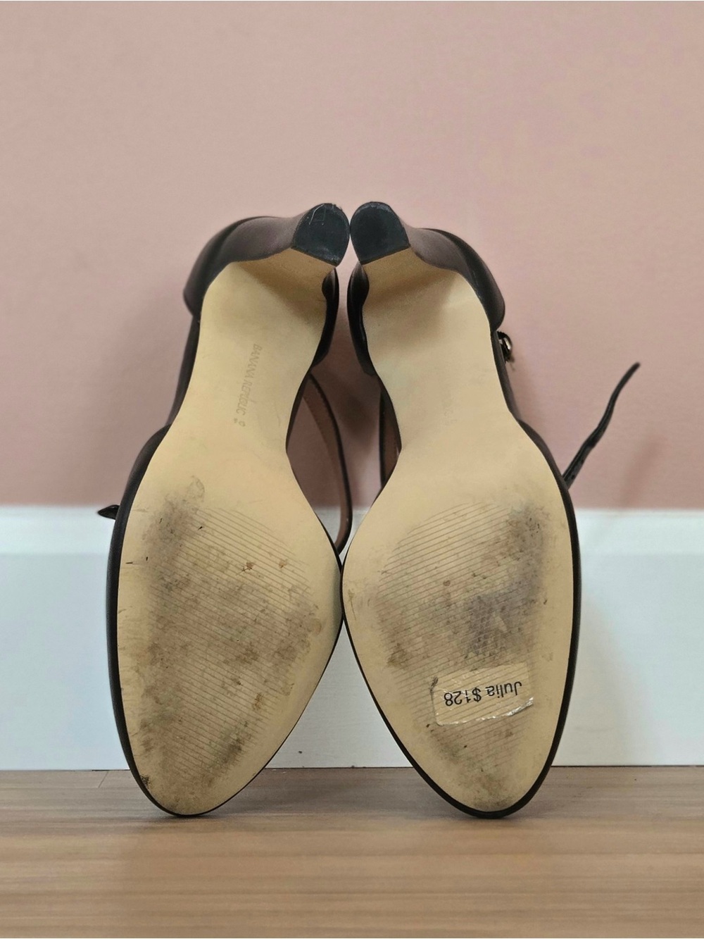 banana republic | julia ankle-strap pump | almond toe | black | us 9.5 - Picture 5 of 5